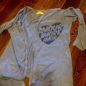 Blue button up cardigan “Amour” (love)